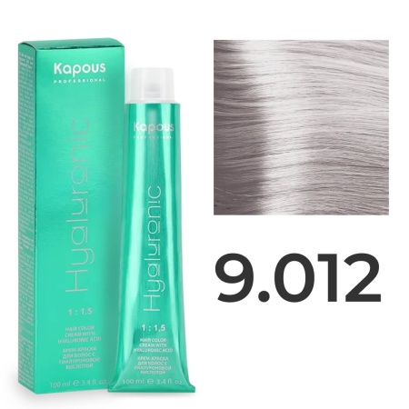 Крем-краска Kapous Hyaluronic Acid 9/012 Очень светлый блонд Натуральный пепельно-фиолетовый 100 мл
