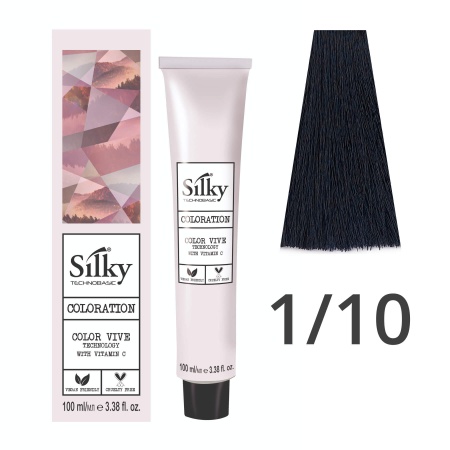 Краска для волос профессиональная Silky Color Vive/Ultralift 1/10 Иссиня-черный, 100 мл