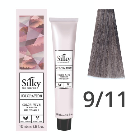 Краска для волос профессиональная Silky Color Vive/Ultralift 9/11 Блонд Пепельный интенсивный, 100 мл