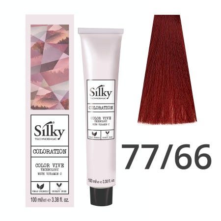 Краска для волос профессиональная Silky Color Vive/Ultralift 77/66 Русый Красный интенсивный, 100 мл