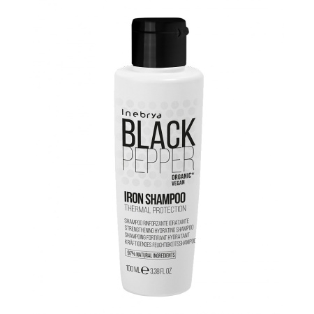 Шампунь увлажняющий для укрепления структуры волос Inebrya Black Pepper Iron Shampoo, 100 мл