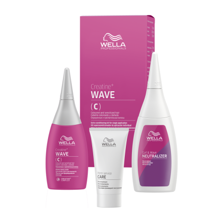 Набор для завивки Wella Creatine+ для окрашенных и чувствительных волос «Wave», 30 мл х 75 мл х 100 мл