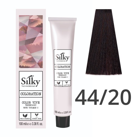 Краска для волос профессиональная Silky Color Vive/Ultralift 44/20 Глубокий каштановый Коричневый, 100 мл