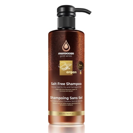 Бессульфатный аргановый шампунь для волос «Интенсивное питание и увлажнение» Argan Salt-Free Shampoo Moroccan Gold Series, 500 мл