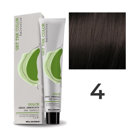 Крем - краска для волос профессиональная Elgon Get the Color Dolce 4 Каштановый 100 мл