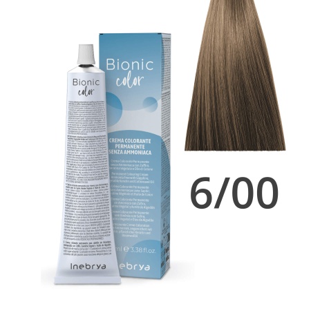 Краска для волос профессиональная без аммиака Inebrya Bionic Color 6/00 Темный русый Интенсивный, 100 мл