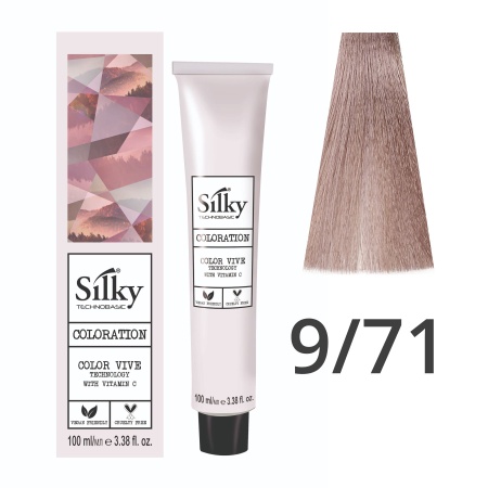 Краска для волос профессиональная Silky Color Vive/Ultralift 9/71 Блонд Пепельный коричневый, 100 мл