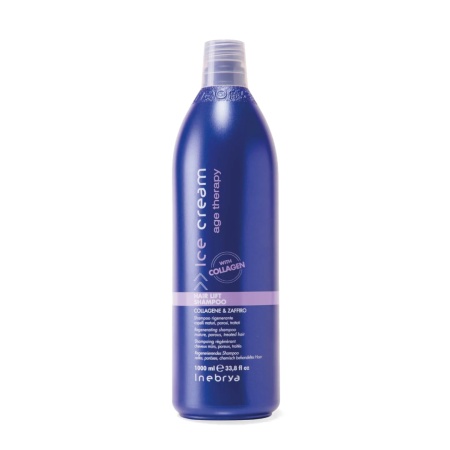 Шампунь с коллагеном, эластином и сапфировой пудрой для молодости волос Hair Lift Shampoo Inebrya R+B+E+C, 1000 мл