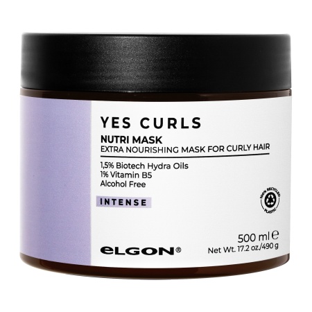 Питательная маска для кудрявых волос Nutri Mask Yes Curls Elgon, 500 мл