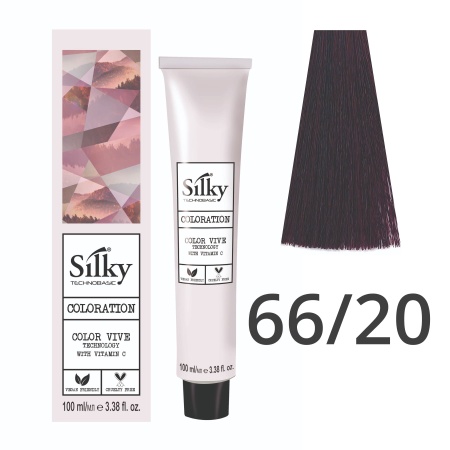 Краска для волос профессиональная Silky Color Vive/Ultralift 66/20 Темный русый интенсивный Фиолетовый, 100 мл